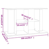 Aquarium Stand Concrete Grey 100x40x60 cm Engineered Wood 833587