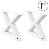 Coffee Table Legs 2 pcs White 50x cm Steel 4012685