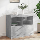 Sideboard with LED Lights Concrete Grey 81x37x67 cm 836661