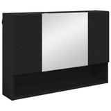 Mirror Cabinet with Door Black 80 x 17 x 55 cm Engineered Wood 883355
