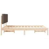 Bed Frame with Upholstered Headboard Taupe 150 x 200 cm 877902