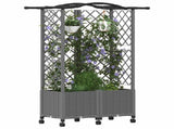 Raised Bed with Trellis and Roof Light Grey 122 x 40 x 144 cm 3423024