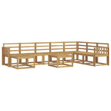 Outdoor Sofa Set 9 pcs White Solid Acacia Wood 3388078