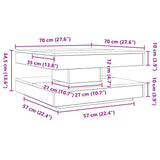 Coffee Table 360-Degree Rotatable White 70x70x34.5 cm 858479