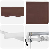 Retractable Awning Brown 350 x 200 cm Polyester and Aluminium 3329677