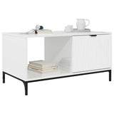 Coffee Table High Gloss White 90 x 49 x 46 cm Engineered Wood 883448