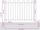 Garden Fence 2 pcs White 3.4 x 1.5 m Powder-coated Steel 3334047