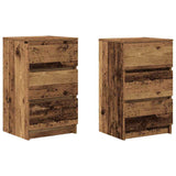 Bedside Cabinets with 3 Drawers 2 pcs Old Wood 39x35x65 cm 861352