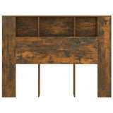 Headboard Cabinet Smoked oak Engineered wood 140x18.5x104.5 cm 817270