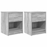 Bedside Cabinets 2 pcs with Drawer Grey Sonoma 40x34x50 cm 858778