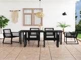 7 Piece Outdoor Dining Set PVC Rattan Black 3058287