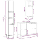 3 Piece Bathroom Furniture Set Concrete Grey Engineered Wood 3324950