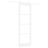 Sliding Door White 78 x 232 cm Solid Pine Wood and Glass 3332220