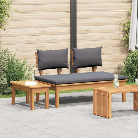 Garden Bench 2 pcs Brown Solid Teak wood 42006398