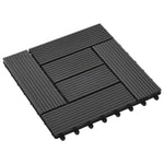 22 pcs Decking Tiles 30x30 cm 2 sqm WPC Black 277803