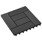 22 pcs Decking Tiles 30x30 cm 2 sqm WPC Black 277803