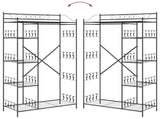 Open Wardrobe with Shelf Black 101 x 43 x 188 cm Steel 42021359