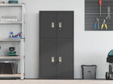 Storage Cabinet 2 pcs Black 60 x 40 x 160 cm Steel Lockable 3438747