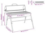 Barrel Grill with 2 Cooking Grids 3 pcs 80 x 73 x 90 cm Metal 3443030