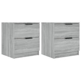 Bedside Cabinets 2 pcs Grey Sonoma Engineered Wood 817036