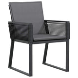 Garden Dining Set 5 pcs Black Powder-Coated Steel 3379319