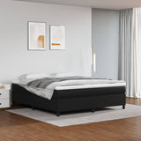 Box Spring Bed Frame Black Super King Faux Leather 3121218