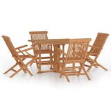 5 Piece Folding Outdoor Dining Set Solid Wood Teak 3096576