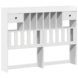 Bookcase Bed without Mattress White 140x190cm Solid Wood Pine 3322685