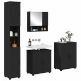 Bathroom Furniture Set 4 pcs Black Engineered wood & Metal 3393004