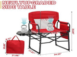 Set of 2 Folding Camping Directors Chair, Portable Folding Outdoor Chair with Built-in Cup Holder, 99506817