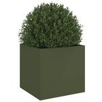 ZNTS Planter Olive Green 49x47x46 cm Steel 841565