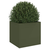 Planter Olive Green 49x47x46 cm Steel 841565