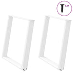 ZNTS vidXL Dining Table Legs U-Shaped 2 pcs White 70x cm Steel 4012793