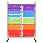 XXL 15-Drawer Mobile Storage Trolley Multicolour Plastic 320410
