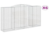 Arched Gabion Baskets 6 pcs 300x50x200/220 cm Galvanised Iron 3146795