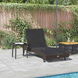 Sun Lounger with Table 2 pcs Brown, black 40 x 40 x 40.5 cm 42009979