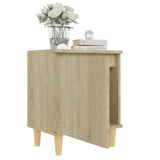Bed Cabinets with Solid Wood Legs 2 pcs Sonoma Oak 40x30x50 cm 805822