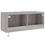 TV Wall Cabinet with LED Lights Grey Sonoma 100x35x41 cm 837328