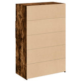 Highboard Smoked oak Engineered wood 80x42.5x124 cm Highboard 3281389