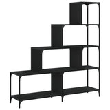 Bookcase 4-Stair Black 139x33.5x149 cm Engineered Wood 842476