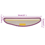 Stair Mats 10 pcs 56x17x3 cm Violet Half Round 149793