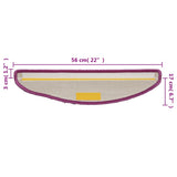 Stair Mats 10 pcs 56x17x3 cm Violet Half Round 149793