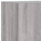 4 Piece TV Wall Units with LED Grey Sonoma Engineered Wood 3216716