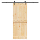 Sliding Door with Hardware Set 80x210 cm Solid Wood Pine 3332659