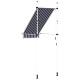 Manual Retractable Awning 100 cm Blue and White Stripes 145829