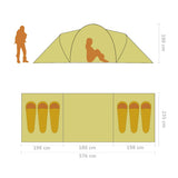 Camping Tent 6 Persons Blue and Yellow 93185
