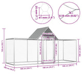 Chicken Coop 3x1x1.5 m Galvanised Steel 144559