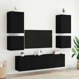 TV Wall Cabinets 2 pcs Black 40.5x30x40 cm Engineered Wood 836899