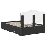 Bed Frame with Headboard Black 120 x 190 cm Engineered Wood 3413631