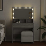 Dressing Table with LED Grey Sonoma 80x41x134.5 cm 848190